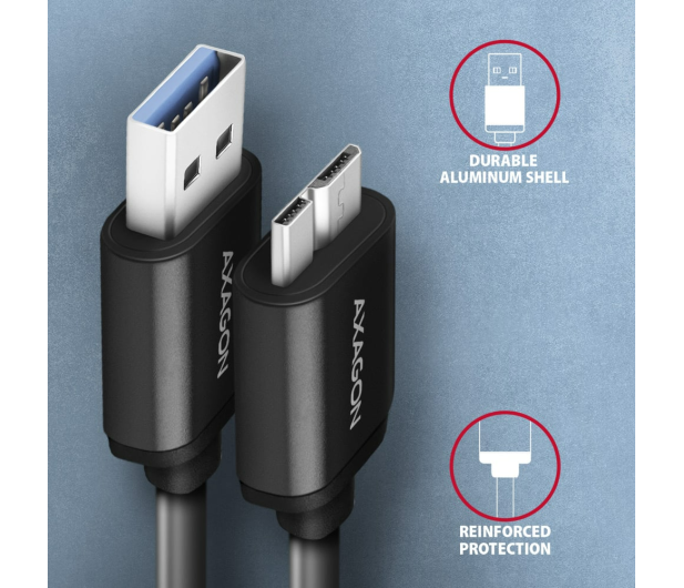 Axagon Kabel BUMM3-AM10AB SPEED Micro-B USB - USB-A 3.2 Gen 1 1 m - 1485429 - zdjęcie 4